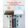 Fixed Metal Awning 104 x 36 in, Window Awning Door Canopy, Stable Triangle Steel Frame Awnings for Doors Exterior Rain, Snow & S