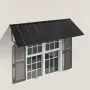 Fixed Metal Awning 104 x 36 in, Window Awning Door Canopy, Stable Triangle Steel Frame Awnings for Doors Exterior Rain, Snow & S