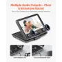 Portable DVD Player, 10.1 inch HD Swivel Display Screen, 4 Hours Built-in Rechargeable Battery, Dual Speakers, Support Sync TV/U