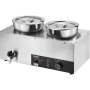 Electric Soup Warmer, Dual 7.4QT Stainless Steel Round Pot, 1200W Commercial Food Warmer, 86~185°F Adjustable Temp, Bain Marie w