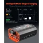 12V 60A DC to DC Battery Charger, 750W, On-Board Battery Charger for Lead-Acid, Lithium, AGM, GEL, and Flooded Batteries, Smart 