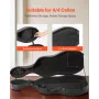 VEVOR 4/4 cello-etui i fuld størrelse, sammensat kulfiber, letvægts bærbar rejsetaske, med plysforing, dobbelt bør