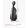 VEVOR 4/4 cello-etui i fuld størrelse, sammensat kulfiber, letvægts bærbar rejsetaske, med plysforing, dobbelt bør