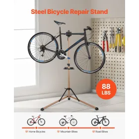 Bike Repair Stand, 88 lb Heavy-duty Bicycle Work Stand with 41.3-59.8 in Adjustable Height & Magnetic Tool Tray, Foldable Bicycl