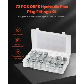 72 STK ORFS Hydraulikfittings, O Ring Face Seal Fitting Kit