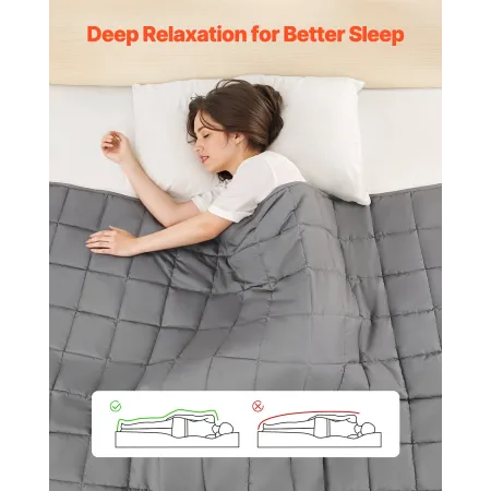 VEVOR vægtet tæppe, 25 lbs, 60 x 80 i Queen Size, kølende åndbart tungt tæppe med glasperler, brug hele sæsonen, Suitab