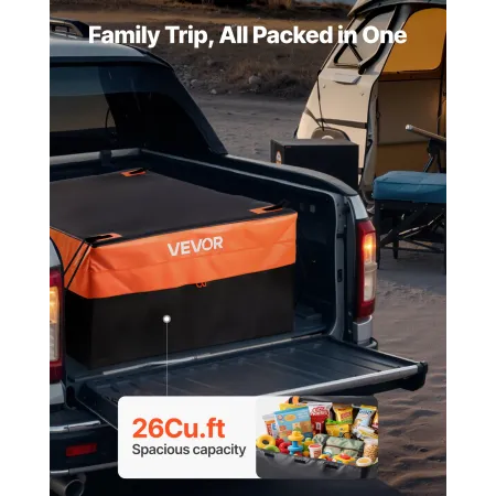 Truck Bed Cargo Bag, Waterproof 840D PVC, 51.18 x 40.16 x 21.85 in (26 Cu. ft), Heavy Duty Cargo Bag for Truck Bed with Bungee C