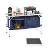 Camping Kitchen Table Folding Portable Cook Station 3 Adjustable Heights