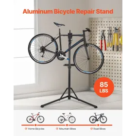 VEVOR Bike Repair Stand, 85 lb Heavy-duty Bicycle Work Stand with 40.7-64.1 in Adjustable Height & Magnetic Tool Tray, Foldable 