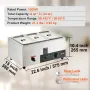 Commercial Electric Food Warmer Countertop Buffet 3*8 Qt Pan Bain Marie