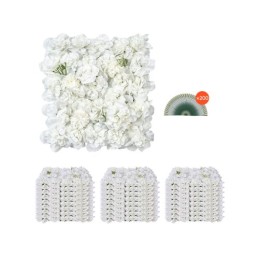 3D Flower Wall Panel 24 Pcs 15 x 15 tommer kunstig blomsterbaggrund til bryllup
