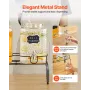 Beverage Dispenser, 2 Pack 5.5L Drink Dispensers for Parties, Glass Juice Dispenser with Metal Stand, Stainless Steel Spigot, Ic
