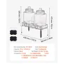 VEVOR drikkevaredispenser, 2 pakke 5,5 l drikkevareautomater til fester, glasjuicedispenser med metalstativ, rustfri stålspind