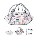 Baby Play Gym Mat Tummy Time Activity Mat with 6 Sensory Toy 41.7" x 41.7"