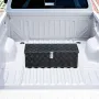 Heavy Duty Aluminum Truck Bed Tool Box, Stripes Plated Tool Box with Side Handle and Lock Keys, Storage Toolbox Chest Organizer 