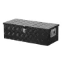 Heavy Duty Aluminum Truck Bed Tool Box, Stripes Plated Tool Box with Side Handle and Lock Keys, Storage Toolbox Chest Organizer 