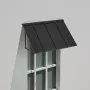 Fixed Metal Awning 44 x 24 in, Window Awning Door Canopy, Stable Triangle Steel Frame Awnings for Doors Exterior Rain, and Snow 