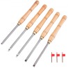 Wood Turning Tools for Lathe 5 PCS Set, Carbide Lathe Tools with Diamond Shape, Round, Square Cutters, Turning Lathe Chisels