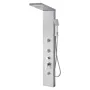 Shower Panel Tower System with Rainfall Waterfall Shower Head, 53 in Brushed Stainless Steel Shower Column, 5-Function Faucet, W