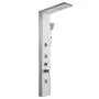 Shower Panel Tower System with Rainfall Waterfall Shower Head, 53 in Brushed Stainless Steel Shower Column, 5-Function Faucet, W