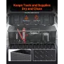 Heavy Duty Aluminum Truck Bed Tool Box, Diamond Plate Tool Box with Side Handle and Lock Keys, Storage Toolbox Chest Organizer f