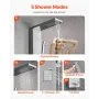 VEVOR Shower Panel Tower System with Rainfall Waterfall Shower Head, 53 in Brushed Stainless Steel Shower Column, 5-Function Fau