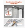 Shower Panel Tower System with Rainfall Waterfall Shower Head, 53 in Brushed Stainless Steel Shower Column, 5-Function Faucet, W