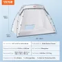Spray Paint Shelter, 2.3m x 1.6m x 1.6m Portable Spray Paint Tent with Built-In Floor & Mesh Screen, Foldable Pop Up Paint Booth