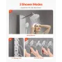 VEVOR Shower Panel Tower System with Rainfall Shower Head, 49 in Brushed Stainless Steel Shower Column, 3-Function Faucet, High 