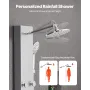 Shower Panel Tower System with Rainfall Shower Head, 49 in Brushed Stainless Steel Shower Column, 3-Function Faucet, High Pressu