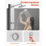 Shower Panel Tower System with Rainfall Shower Head, 49 in Brushed Stainless Steel Shower Column, 3-Function Faucet, High Pressu