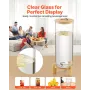 Beverage Dispenser, 13L Drink Dispensers for Parties, Glass Juice Dispenser with Wood Stand, Stainless Steel Spigot, Iced Tea Le
