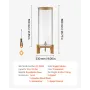 VEVOR Beverage Dispenser, 13L Drink Dispensers for Parties, Glass Juice Dispenser with Wood Stand, Stainless Steel Spigot, Iced 