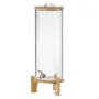 VEVOR Beverage Dispenser, 13L Drink Dispensers for Parties, Glass Juice Dispenser with Wood Stand, Stainless Steel Spigot, Iced 