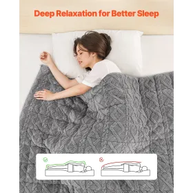 VEVOR Weighted Blanket, 20 lbs, 60 x 80 in Queen Size, Sherpa Fleece Heavy Blanket with Glass Beads, Soft Warm Cozy Fluffy Touch