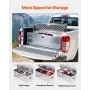 Heavy Duty Aluminum Truck Bed Tool Box, Diamond Plate Tool Box with Side Handle and Lock Keys, Storage Toolbox Chest Organizer f
