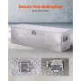 Heavy Duty Aluminum Truck Bed Tool Box, Diamond Plate Tool Box with Side Handle and Lock Keys, Storage Toolbox Chest Organizer f