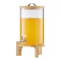 VEVOR Beverage Dispenser, 8L Drink Dispensers for Parties, Glass Juice Dispenser with Wood Stand, Stainless Steel Spigot, Iced T