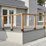 4x4 Post Base 4 Pcs, Inner Size 3.6x3.6 inch / 92x92 mm Post Brackets, Heavy Duty Carbon Steel Decking Posts, Wood Posts Bracket