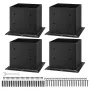 4x4 stolpebase 4 stk, indre størrelse 3,6x3,6 tommer / 92x92 mm