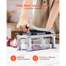 VEVOR Vegetable Chopper Mandoline Slicer, All-in-1 Food Veggie Cutter with 8 Stainless Steel Blades, Cheese Grater Onion Potato 