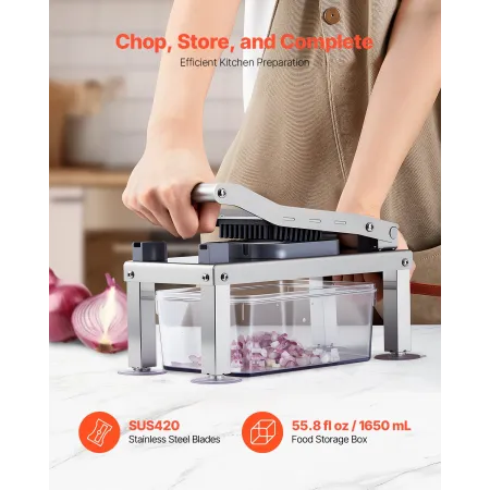Vegetable Chopper Mandoline Slicer, All-in-1 Food Veggie Cutter with 8 Stainless Steel Blades, Cheese Grater Onion Potato Salad 