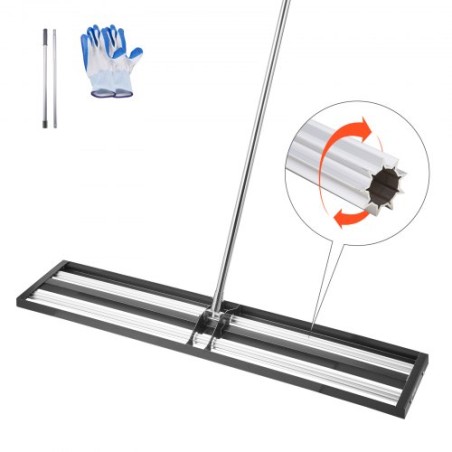 48x10in Lawn Leveling Rake with 83.9 in Adjustable Handle for Yard Garden