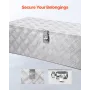 VEVOR Heavy Duty Aluminum Truck Bed Værktøjskasse, Stripes Plated Værktøjskasse med sidehåndtag og låsenøgler,