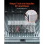 Heavy Duty Aluminum Truck Bed Tool Box, Stripes Plated Tool Box with Side Handle and Lock Keys, Storage Toolbox Chest Organizer 