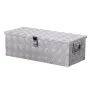 Heavy Duty Aluminum Truck Bed Tool Box, Stripes Plated Tool Box with Side Handle and Lock Keys, Storage Toolbox Chest Organizer 