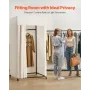 Fitting Room, Moveable Dressing Room with Thick Curtains, Privacy Space with Casters and a Sturdy Metal Hook, for Boutique, Mall