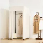 VEVOR Fitting Room, Moveable Dressing Room with Thick Curtains, Privacy Space with Casters and a Sturdy Metal Hook, for Boutique
