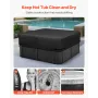 Outdoor Hot Tub Cover, 95x95x20in/2413x2413x508mm Weatherproof & Waterproof Hot Tub Cover Protector, 600D Heavy Duty Oxford Fabr