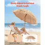 VEVOR Tiki Umbrella, 6 ft Thatched Patio Umbrella with Tilt, Hawaiian Style Beach Parasol with Durable PP Thatch and 8 Metal Rib